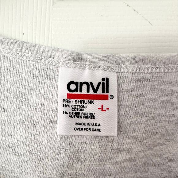 Anvil Vintage Grey San Diego California Tri Gecko Embroidered Logo Tank L USA - Picture 2 of 6